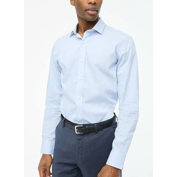 J. Crew Mens Blue Slim Untucked Performance‎ Button Down Dress Shirt Size XL - Picture 1 of 15